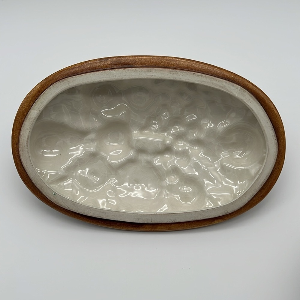 Vintage 1974 ColorfulFruit Basket Painted Ceramic Serving Dish with Lid - Picture 10 of 16